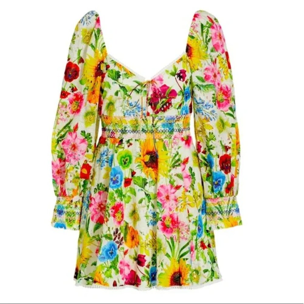 Alice + Olivia Crawford Floral Mini Dress, size L or XL new with tags